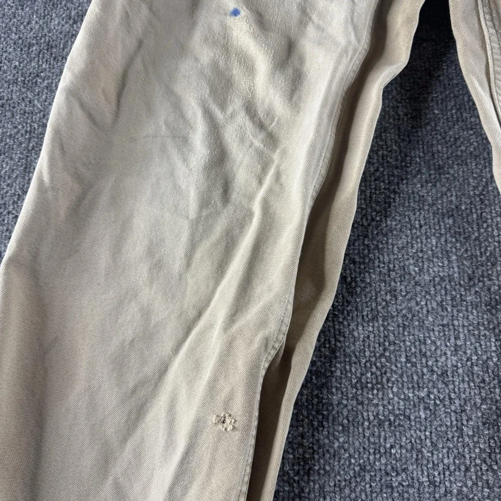 Carhartt Pants Mens 36x32 Beige Canvas Carpenter Utility Workwear Faded Vtg Y2K